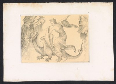 Kampf zwischen Drache und Frau von Karl Palzow