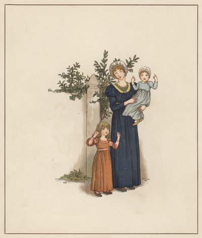 Kate Greenaway Illustration für Der Rattenfänger von Hameln von Robert Browning (Farblithographie) von Kate (after) Greenaway