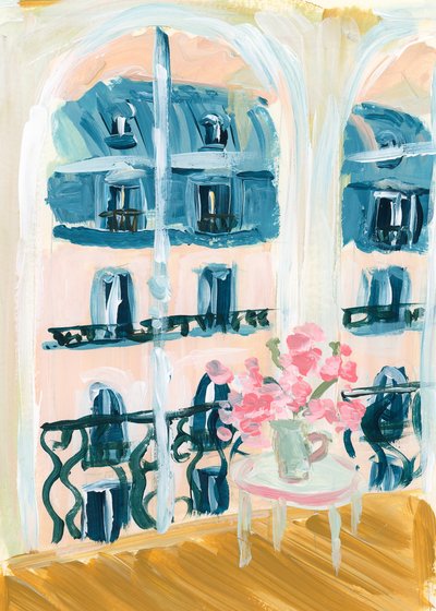 Pariser Apartment Acrylmalerei von Katharina Puritscher