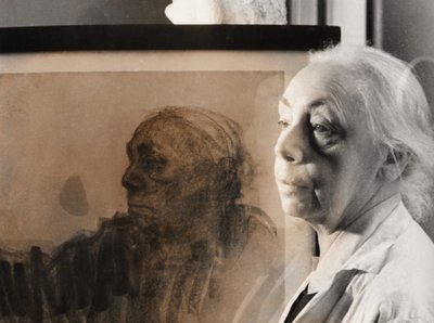 Deutsche Malerin, Grafikerin und Bildhauerin Käthe Kollwitz, Deutschland um 1940 von Kathe Schmidt Kollwitz
