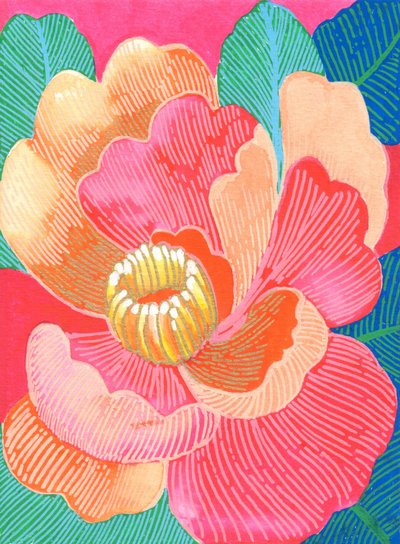 Farbenprächtige tropische Blüte von Katie O'Shea