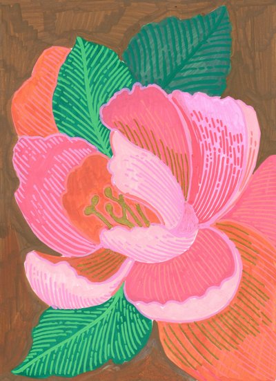 Leuchtend rosa Blumenblüte von Katie O'Shea