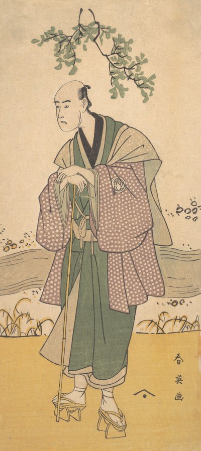 Der dritte Bando Hikosaburo als ein Mann am Ufer eines Flusses, ca. 1793 von Katsukawa Shun