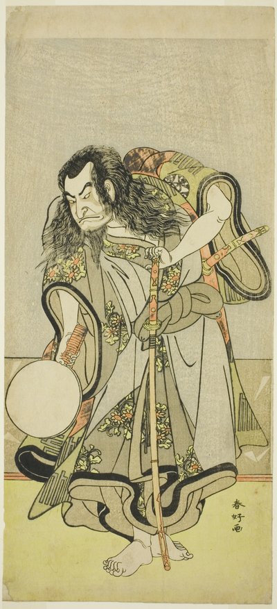 Schauspieler Nakamura Nakazō I als Mönch Shunkan in „Ausflug zum Sammeln von Kiefernsämlingen am Rattentag des Neujahrs“ („Hime Komatsu Ne no Hi Asobi“) von Katsukawa Shunkо̄