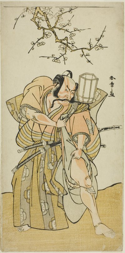 Der Schauspieler Ichikawa Danzo IV als Kamakura no Gongoro Kagemasa, in der fünften Szene des Stücks Date Nishiki Tsui no Yumitori, aufgeführt im Morita-Theater im elften Monat, 1778 von Katsukawa Shunsho