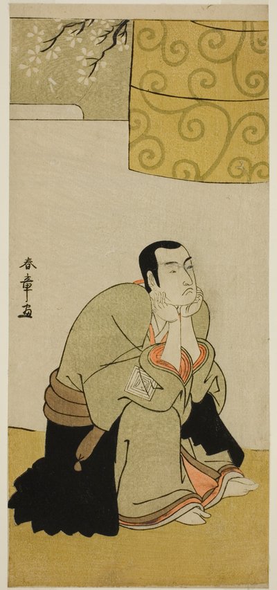 Der Schauspieler Ichikawa Monnosuke II als buddhistischer Mönch im Stück Edo no Hana Mimasu Soga, aufgeführt im Nakamura-Theater im vierten Monat, 1783 von Katsukawa Shunsho