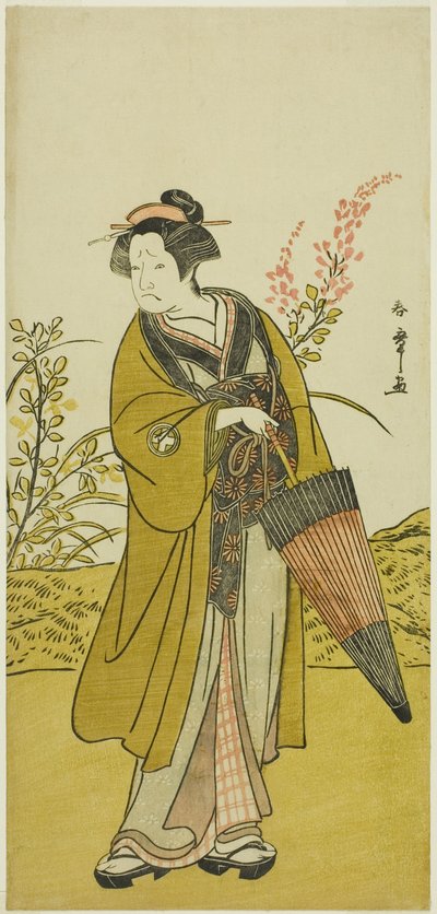 Der Schauspieler Otani Tomoemon I als Otsuma im Stück Kabuki no Hana Bandai Soga, aufgeführt im Ichimura Theater im vierten Monat, 1781 von Katsukawa Shunsho