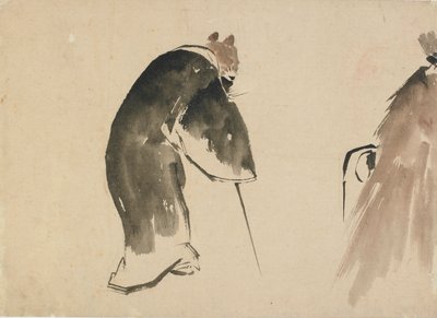 Eine alte Maus in einer schwarzen Robe von Katsushika Hokusai