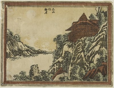 Herbstmond in Ishiyama aus der Serie Acht Ansichten von Omi im Radierstil von Katsushika Hokusai