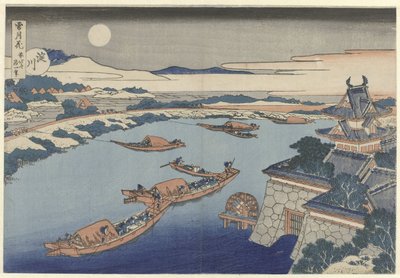 Der Yodo-Fluss im Mondlicht von Katsushika Hokusai