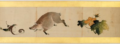 Detail der Bildrolle mit verschiedenen Bildern, Edo-Periode, 1839 von Katsushika Hokusai