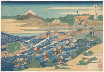 Fuji von Kanaya auf der Tōkaidō gesehen, aus der Serie Sechsunddreißig Ansichten des Berges Fuji von Katsushika Hokusai