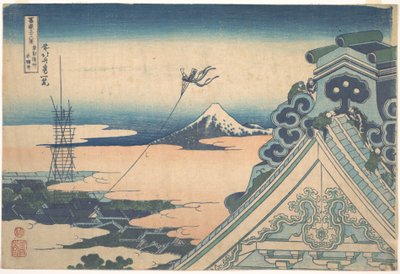Honganji in Asakusa in Edo, aus der Serie Sechsunddreißig Ansichten des Berges Fuji von Katsushika Hokusai