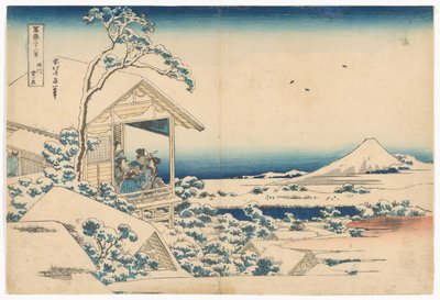 Koishikawa an einem verschneiten Morgen, aus der Serie Sechsunddreißig Ansichten des Berges Fuji von Katsushika Hokusai