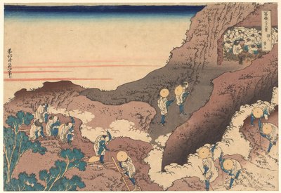 Pilger besteigen den Gipfel, aus der Serie Sechsunddreißig Ansichten des Berges Fuji von Katsushika Hokusai