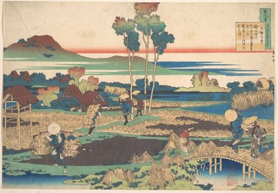 Gedicht von Tenchi Tennō, aus der Serie Einhundert Gedichte erklärt von der Amme von Katsushika Hokusai