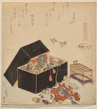 Sperlingsmuschel, aus der Serie Genroku Gedicht-Muschel-Matching-Spiel von Katsushika Hokusai
