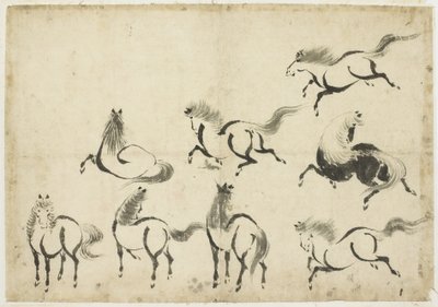 Studien von Pferden, ca. 1815-1849 von Katsushika Hokusai