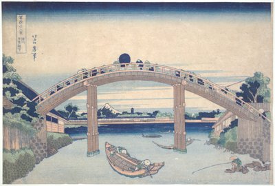 Unter der Mannen-Brücke in Fukagawa, aus der Serie Sechsunddreißig Ansichten des Berges Fuji von Katsushika Hokusai