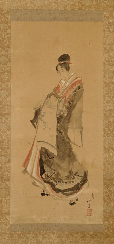 Gehende Kurtisane von Katsushika Hokusai