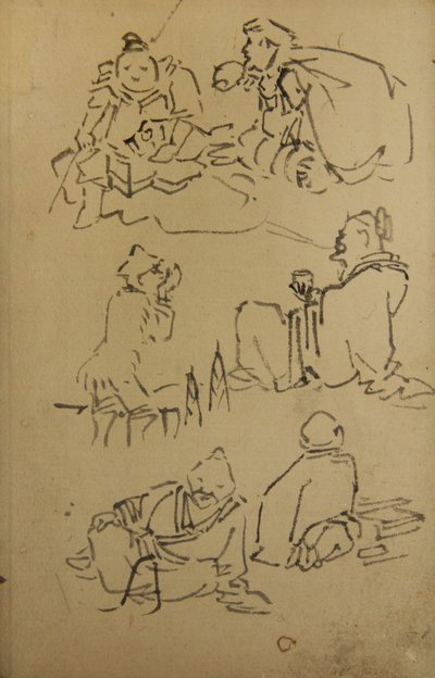 Skizzen von ostasiatischen legendären Figuren, spätes 19. Jahrhundert von Kawanabe Kyosai