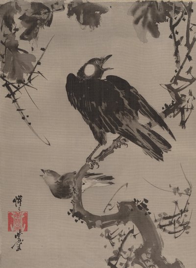 Stare auf einem Ast, ca. 1887 von Kawanabe Kyosai