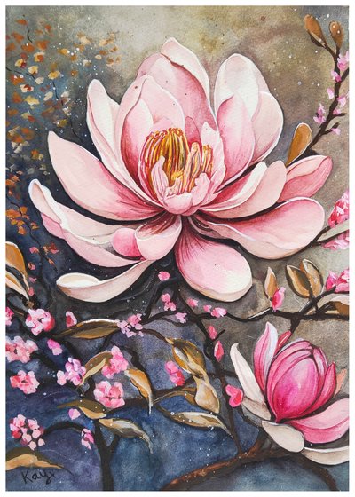 Rosa Magnolienblüte von Kay Shanley