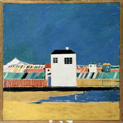 Landschaft mit einem weißen Haus von Kazimir Severinovich Malevich
