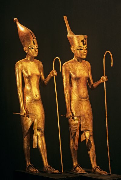 Vergoldete Holzfiguren des Pharao König Tut, Tutanchamun von Kenneth Garrett