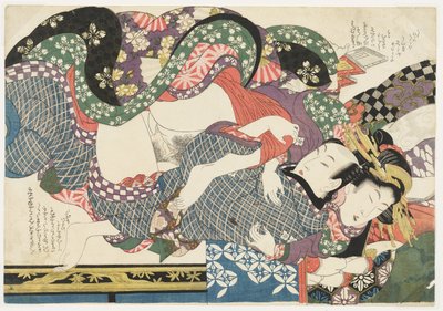 Tochter eines großen Hauses, aus Selections from the Brocade Quarter (E-awase kingaishō) von Kikukawa Eizan