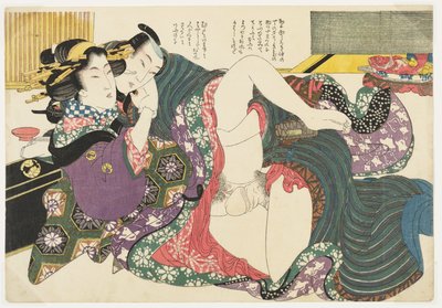 Teehaus auf Nakanocho in Yoshiwara, aus Selections from the Brocade Quarter (E-awase kingaishō) von Kikukawa Eizan