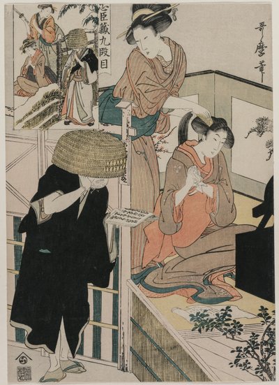 Chushingura: Akt IX des Schatzhauses der Loyalität von Kitagawa Utamaro
