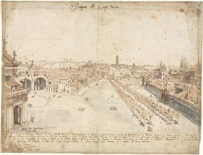 Achtzehn Ansichten von Rom: Das Campo Vaccino (Das Forum Romanum) von Kitagawa Utamaro