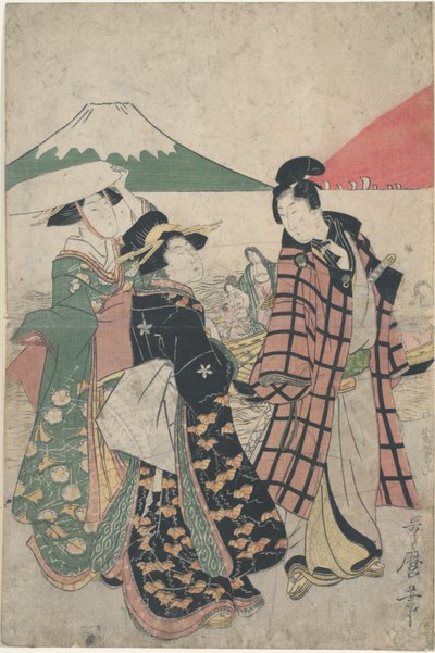 Futamigaura-Strand bei Sonnenaufgang am Neujahrstag von Kitagawa Utamaro