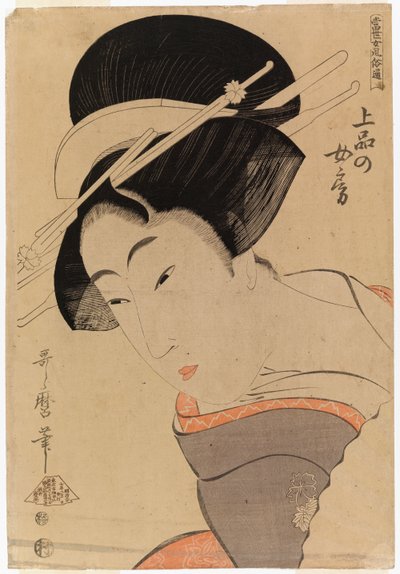 Halbporträt eines Mädchens von Kitagawa Utamaro