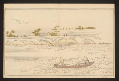Die Ufer des Sumida-Flusses im Schnee von Kitagawa Utamaro