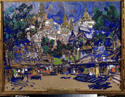 Bühnenbildentwurf für die Oper Der goldene Hahn von N. Rimski-Korsakow von Konstantin Alekseevich Korovin