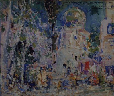 Bühnenbild für das Ballett Der scharlachrote Pimpernel von F. Hartman, 1911 von Konstantin Alekseevich Korovin