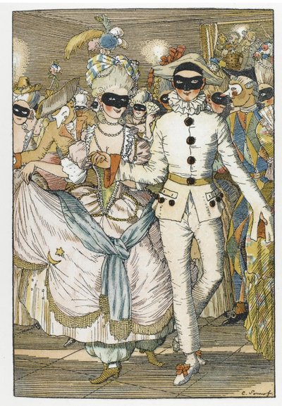 Illustration für das Buch Le Livre de la Marquise von Konstantin Andreevic Somov