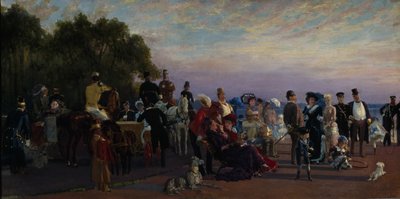 Auf der Landzunge der Insel Strelka, 1870er Jahre von Konstantin Apollonovich Savitsky