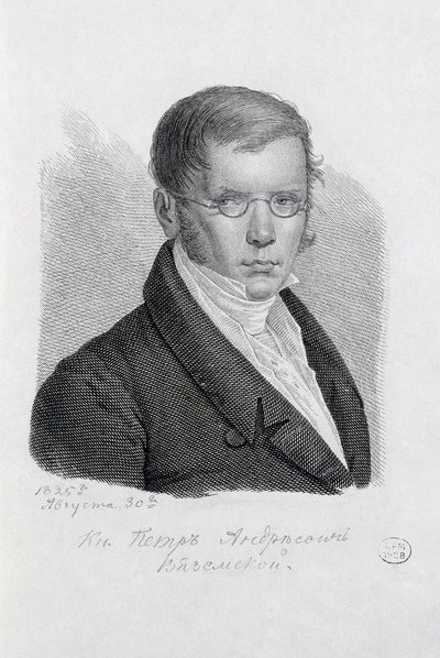 Porträt des Dichterprinzen Pyotr Andreyevich Vyazemsky 1792-1878 von Konstantin Yakovlevich Afanasyev