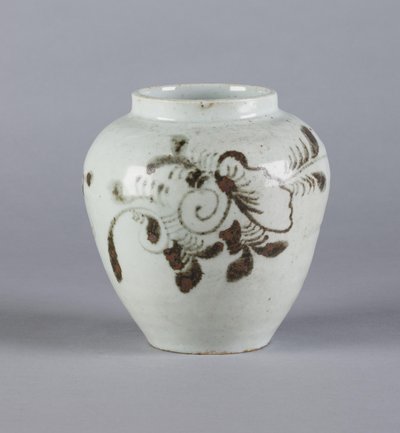 Krug mit Blumendesign, Yi-Dynastie von Korean School