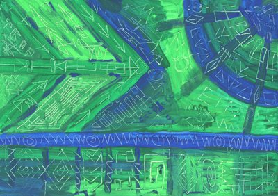 Abstrakte Grüne Blaue Muster von Kulik