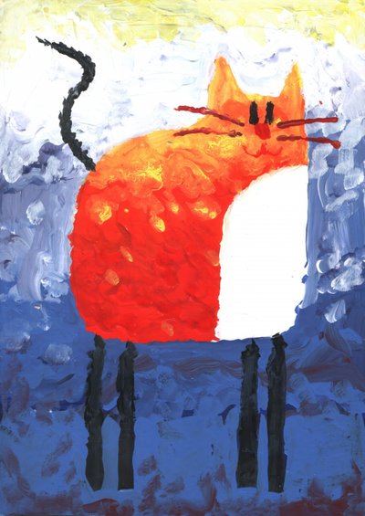 Abstrakte Orange Katze von Kulik