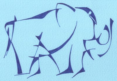 Blauer abstrakter Elefant von Kulik
