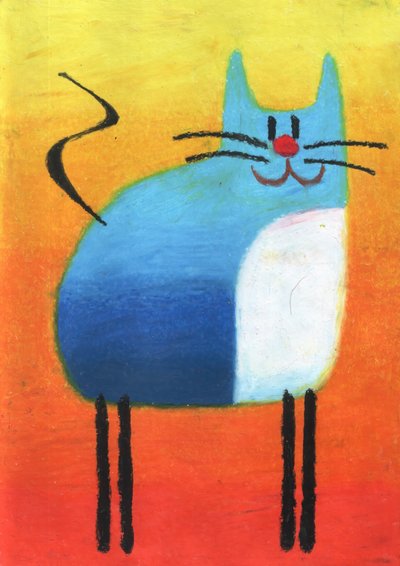 Glückliche blaue Katze von Kulik