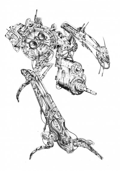 Komplexer Steampunk-Roboter von Kulik
