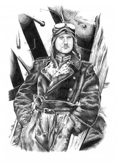 Vintage Pilotporträt von Kulik