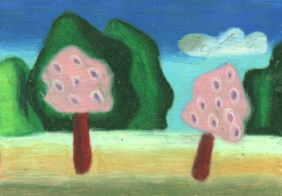 Verspielte rosa Baumlandschaft von Kulik