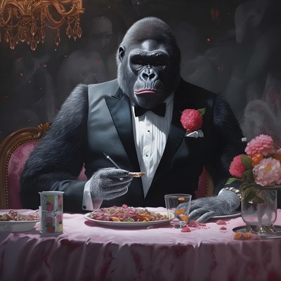 Ein Gorilla beim Essen von Kurt Heppke